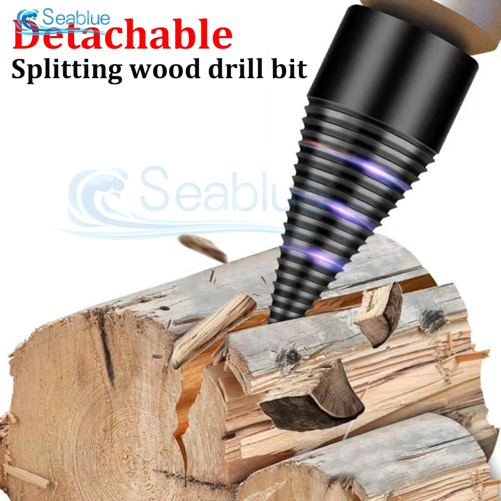 6Pcs 32/42mm Firewood Splitting Drill Bit Wood Splitter Screw Cones Bit Square Round Hexagonal For Hammer Drill connecting Rod