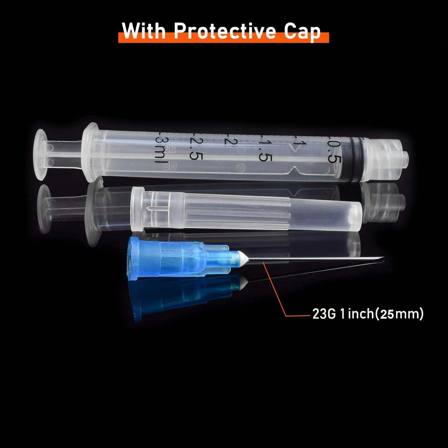 10pcs/Box 3ml Disposable Luer Lock Syringes with 23Ga 1 Inch Stainless Needle For Pet Farm Animal Tool Parts