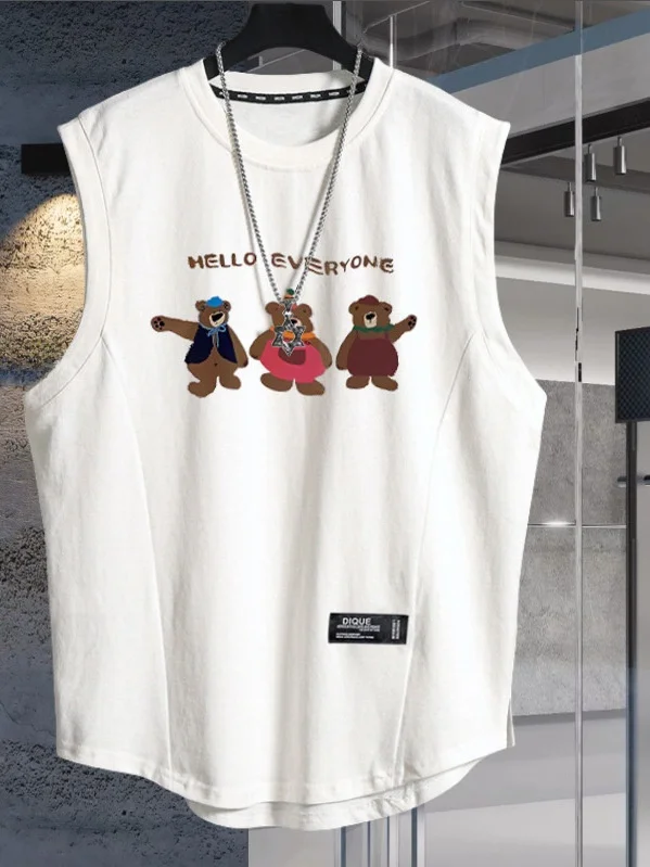 

Summer Thin Loose Large Size Men's Sport Sweat Absorbent Svel T-irt Trendy Lightweight Fitn oulder Vest Cotton r...