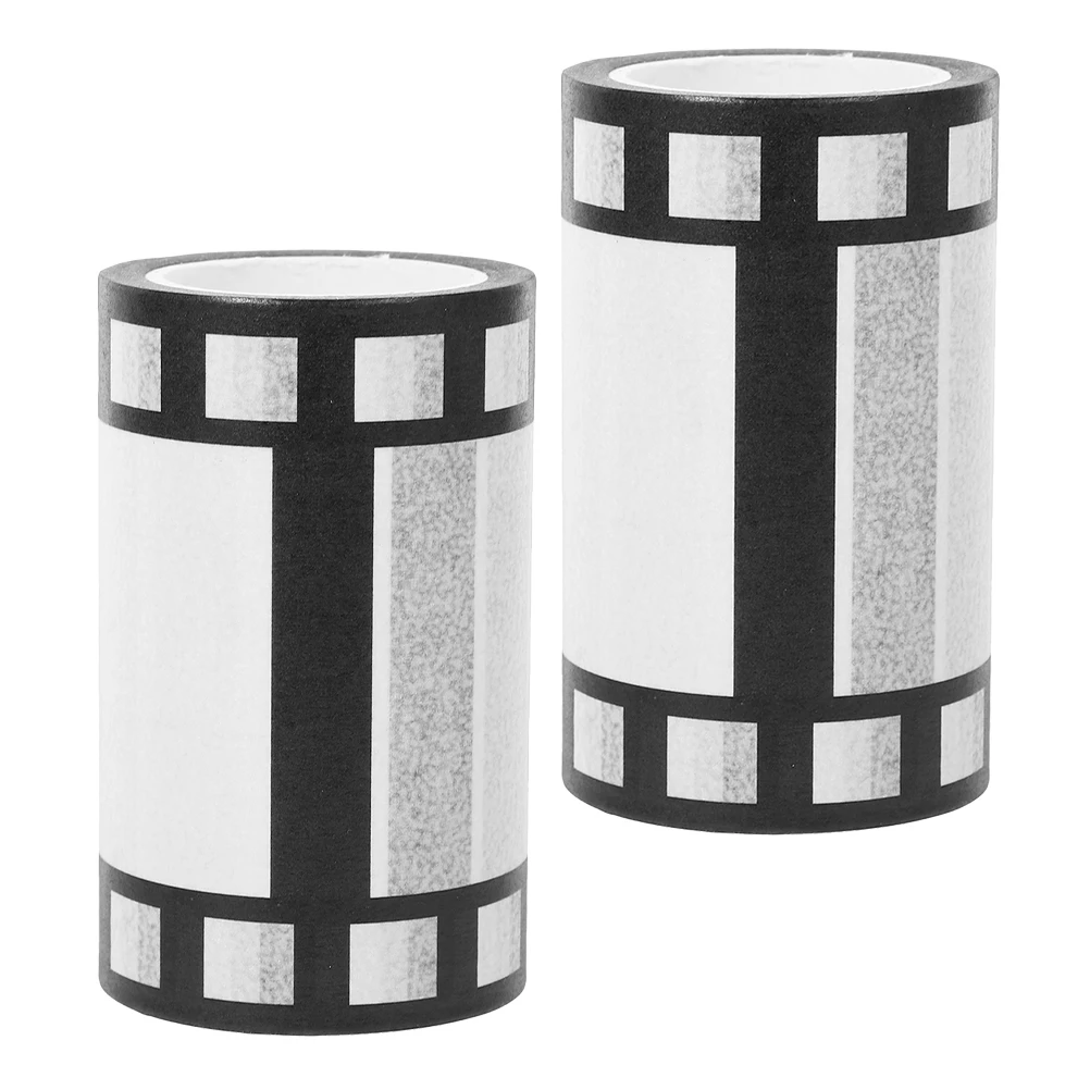 

2 Rolls 75mm Creative Tape Crafts Scrapbook Adhesive Decorative Paper Film Strip Stickers Children Retro Washi DIY
