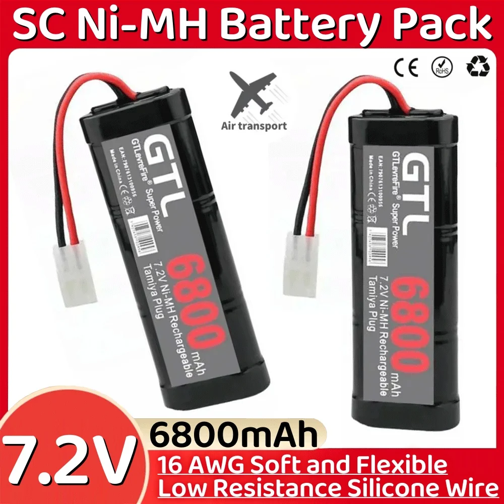 

SC 7.2V 6.8ah Brand-new Battery NiMH Batteries Pack For RC Car Truck Buggy Boat Tank 7.2v Ni-Mh Baterias With Tamiya Connectors