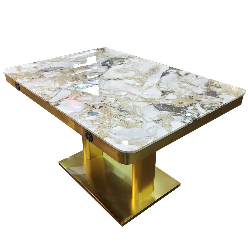 

Induction cooker dining table Commercial buffet restaurant Restaurant one person coconut chicken small hot pot table