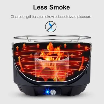 2025 Portable Indoor Smokeless Pellet Grill - Stainless Steel Charcoal BBQ Grill with Plancha for Versatile Cooking