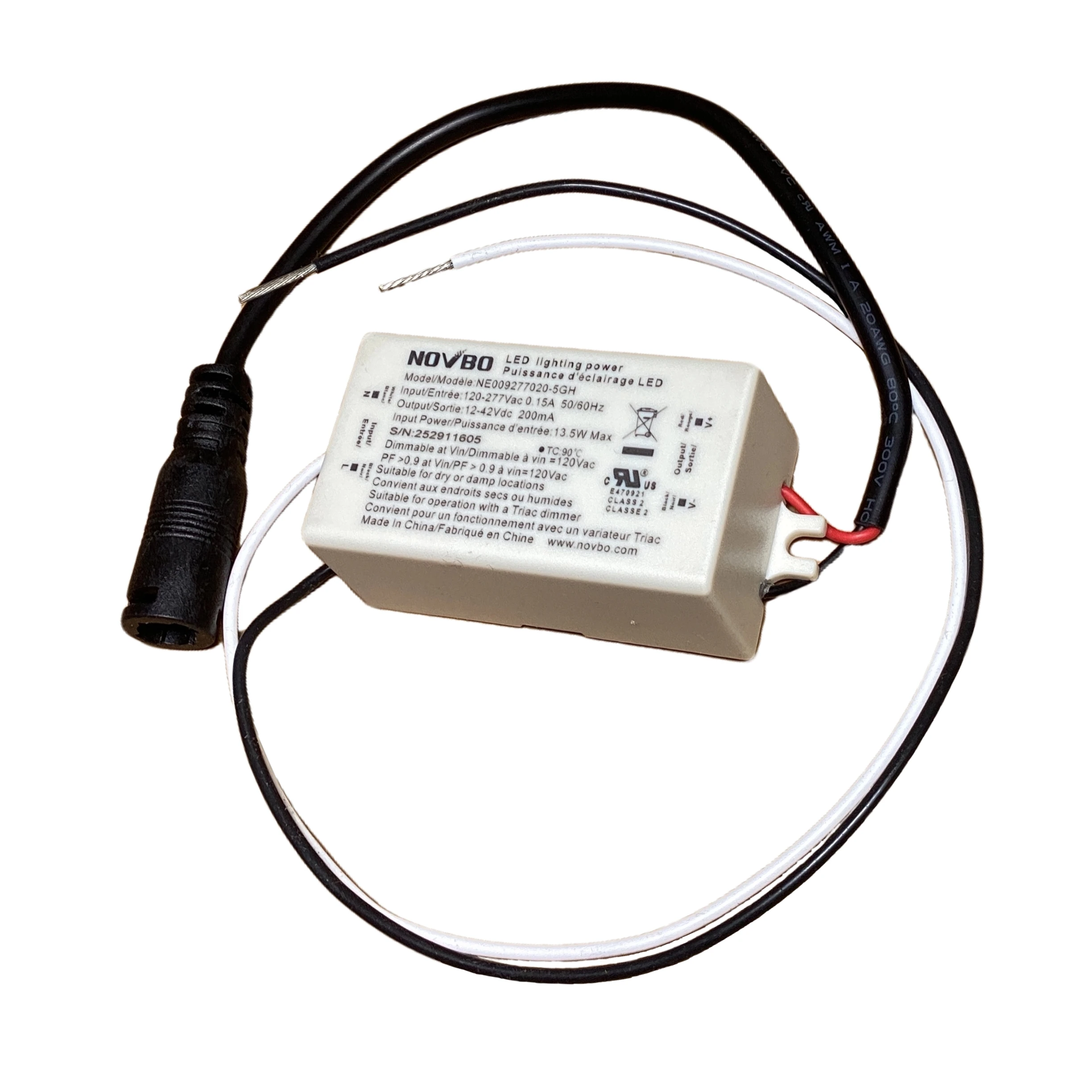 120V Phase-cut Dimming 8W Small LED Driver 200mA TRIAC ELV Dimmable Built-in Lighting Transformer UL Listed