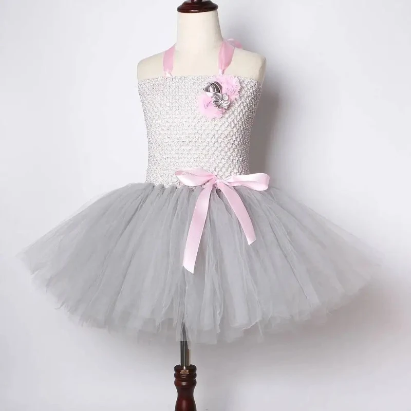 Grey Mouse Costumes Girls Tutu Dress Children Animal Costume Kids Halloween Dresses for Girls Baby Clothes for Birthday Party image 4