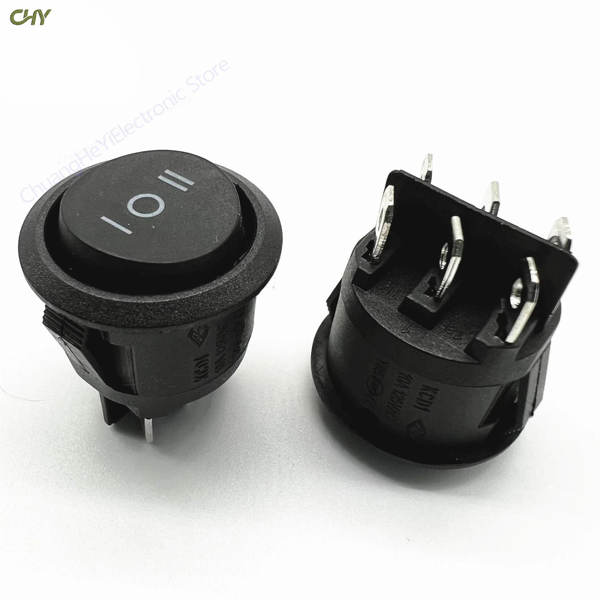 1PCmm KCD1 23 Diameter Round Rocker Switches 6 PIN ON-OFF-ON 3 Position Rocker Switch 10A 125VAC