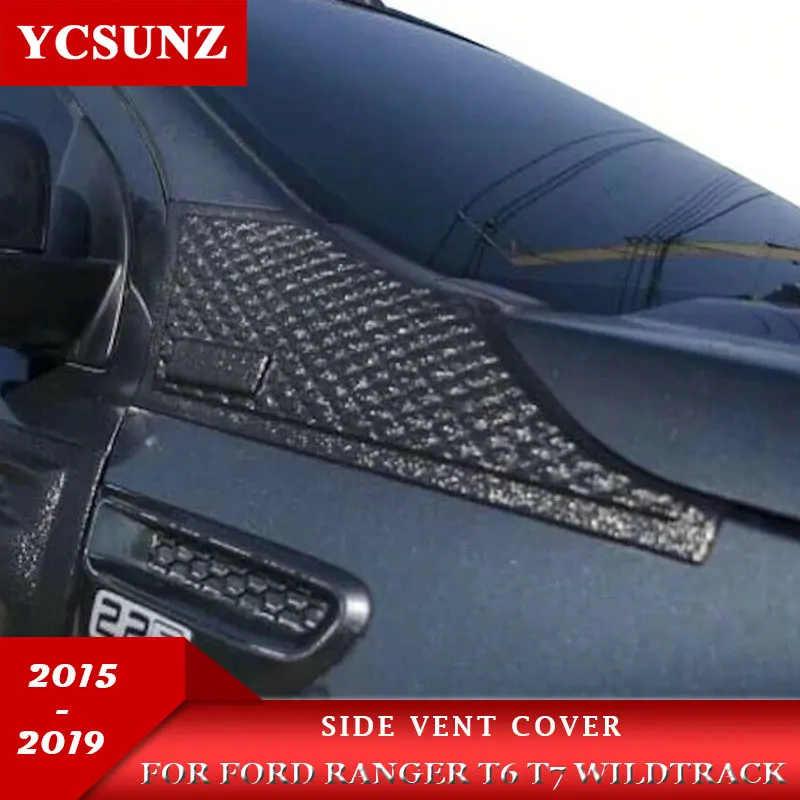 Black Side Vent decoration For Ford Ranger T6 T7 Wildtrack 2016 2017 2018 2019 Car Accessories Everest Endeavour YCSUNZ