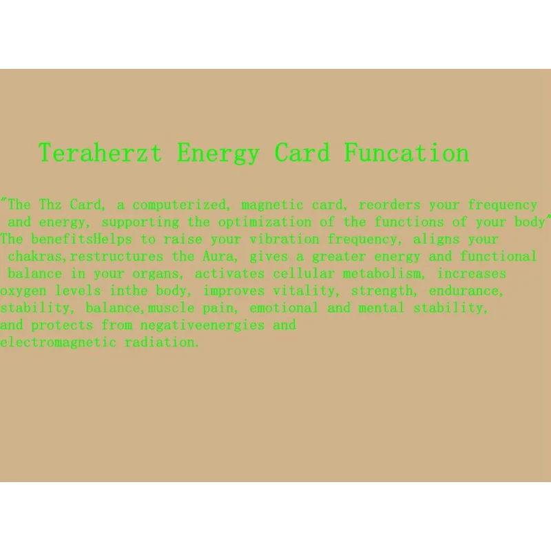 Terahertz negative ion card new me card energy quantum with silicone ions chain tarjeta de iones negativos