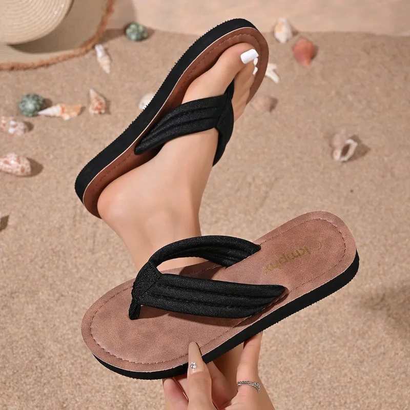 Women's Fish Mouth Clip-toe Comfortable Vintage Color Blocking Casual Slippers Summer Women Lightweight Beach Fashion Sandals