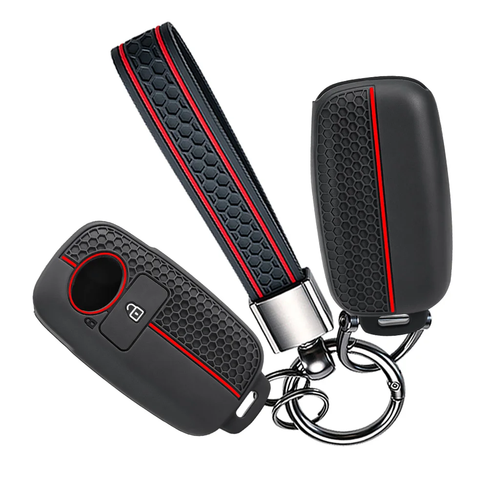 Soft Key Holder With Wrist Strap For Toyota Yaris Ativ Raize Veloz Avanza Rush Calya For Daihatsu Rocky Ayla Sigra Comfortable