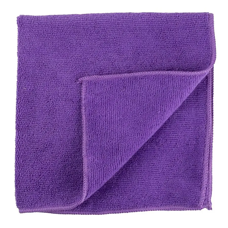 

Clean Tek Professional 16 x 16 Inch Cleaning Cloths 10 Lint Free Microfiber Towels Highly Absorbent Non Abrasive Purple Microfib