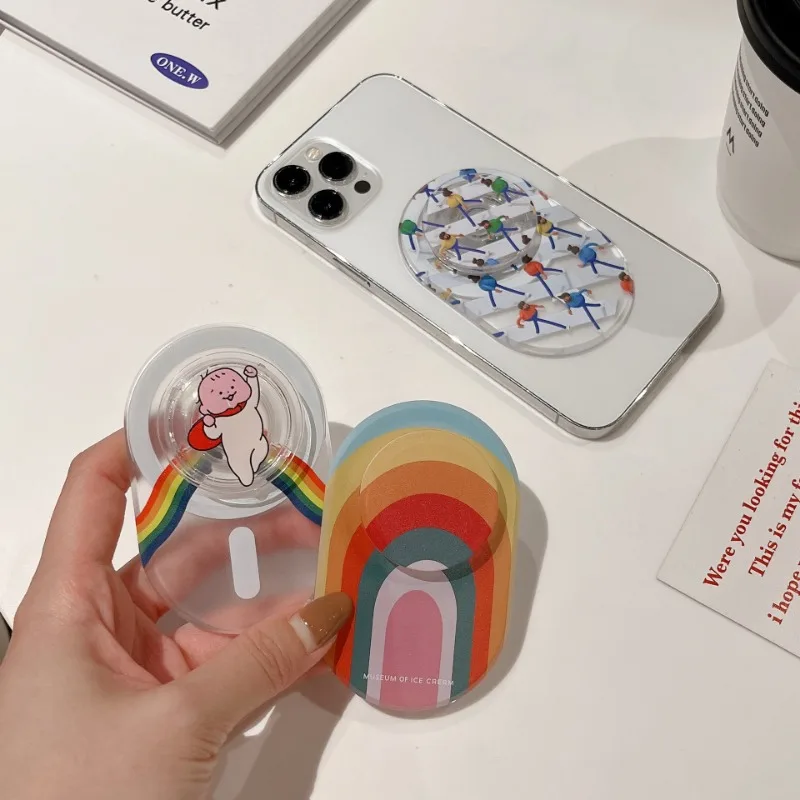 Pop Socket Cartoon Mobiele Telefoon Houder Airbag Opvouwbare Telescopische Schattige Persoonlijkheid Mobiele Telefoon Magnetische Zuighouder