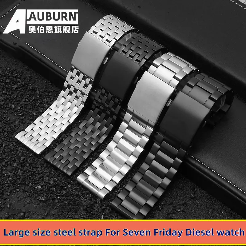 

For Diesel Metal strap 22mm 24mm 26mm 28mm 30mm Large size Men Panerai Armani stainless steel strap Solid watchBand Bracelet