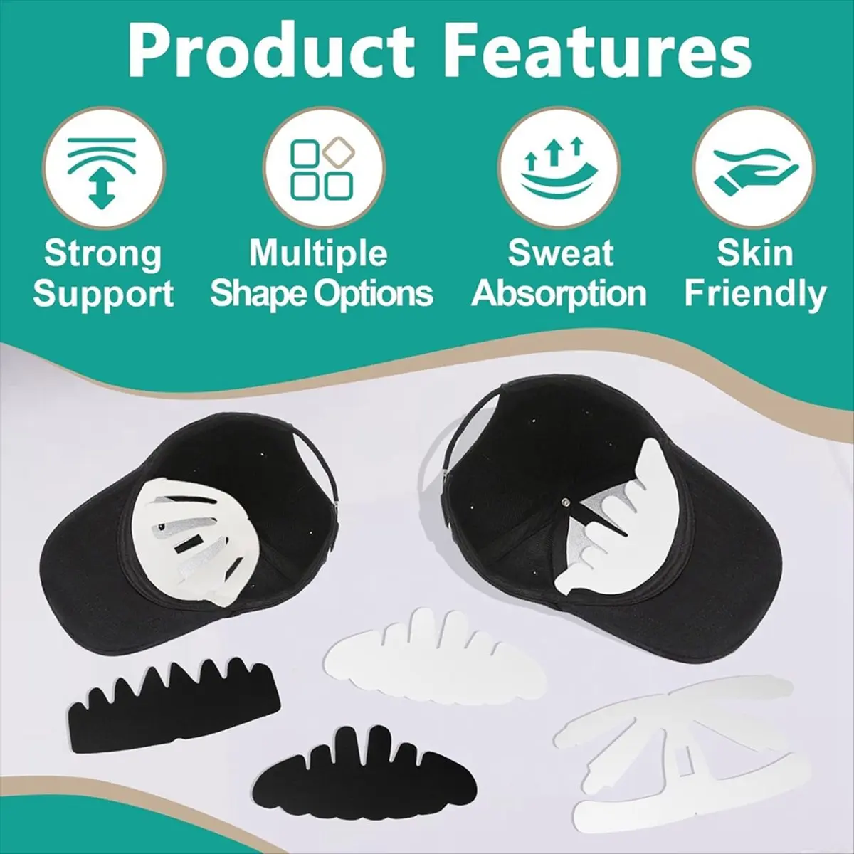 AT16 20Pcs Hat Shaper Insert - Baseball Caps Inserts Shapers - 4 Design Hat Shapers for Caps, Reusable Crown Support Brim Cap