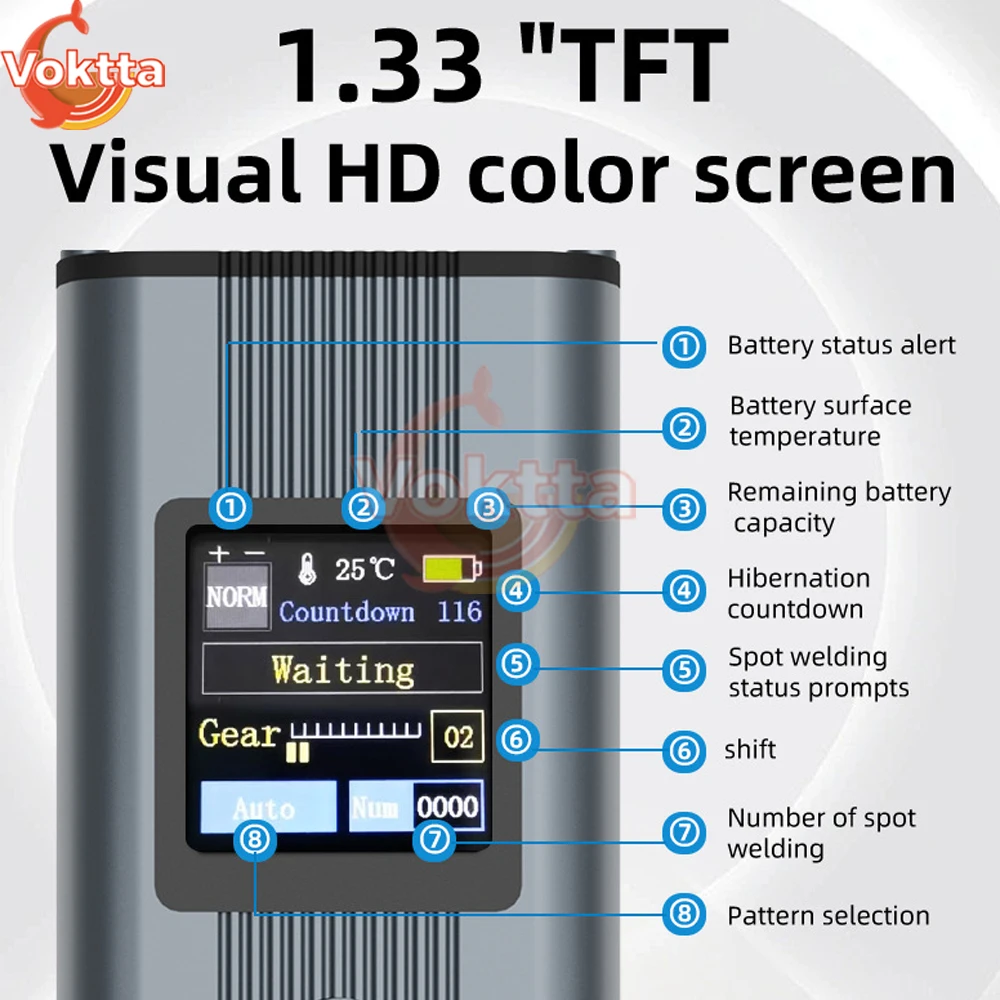 11 Gears Battery Spot Welder Adjustable Mini Portable Handheld Digital Display Spot Welding Machine Automatic Manual Upgraded H2