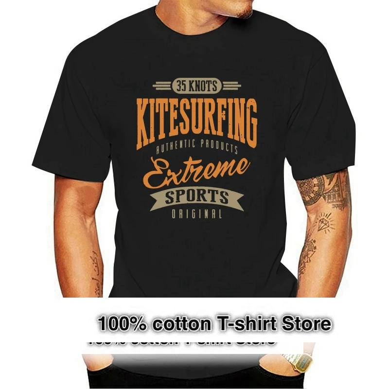 35 Knots Kitesurfing Men T Shirt Hipster Couple 4XL 5XL 6XL O neck Cotton Custom Short Sleeve Fitness Men