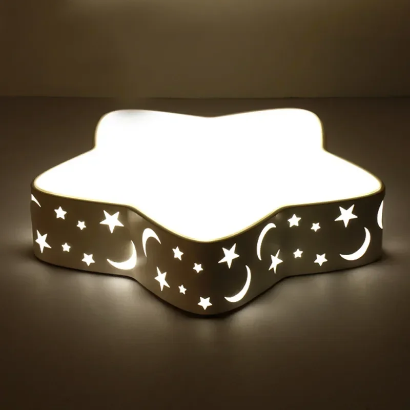Teen LED Ceiling Lights  Study Room Moon Star Dimmer Bedroom Lighting Lamp Color Polarizer Luminaria Lamps Light Home De