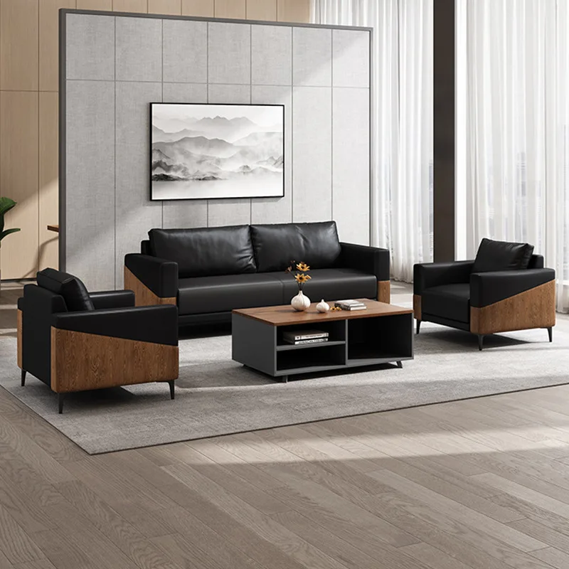 Bürosofa, Geschäftstreffen, einfaches modernes Bürosofa, Bürosofa für drei Personen, Couchtisch-Kombination