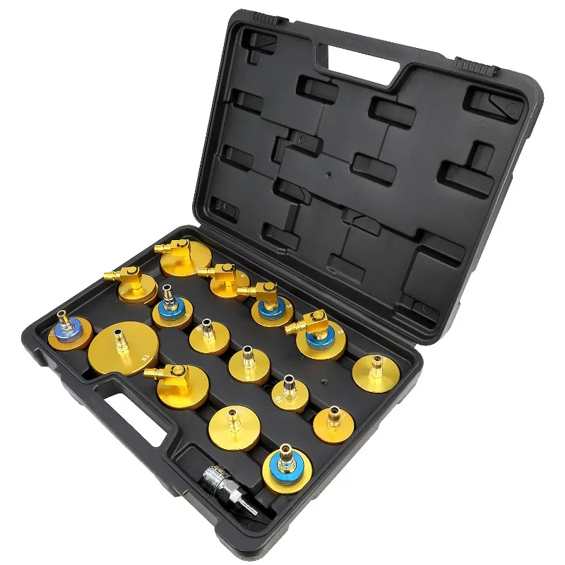 17Pcs Master Cylinder Bleeder Kit Brake Fluid Bleeder Adapter Brake Pressure Bleeding Set with Quick Connector for Most Vehicle
