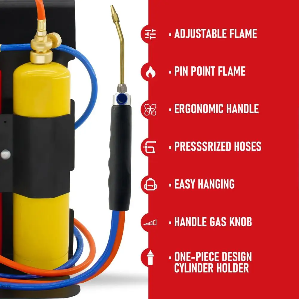 Kit portatile per torcia per brasatura all'ossigeno MAPP Supporto in metallo Taglio Saldatura Saldatura Riparazione di gioielli Elettronica per soffiaggio di vetro Potente