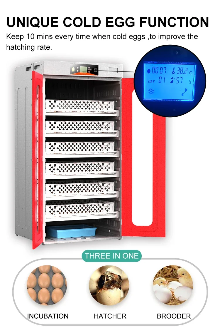 HHD WONEGG 2000 بيضة أوتوماتيكية بالكامل نوع الأسطوانة الذكية البيض حاضنة تحكم آلة التفريخ