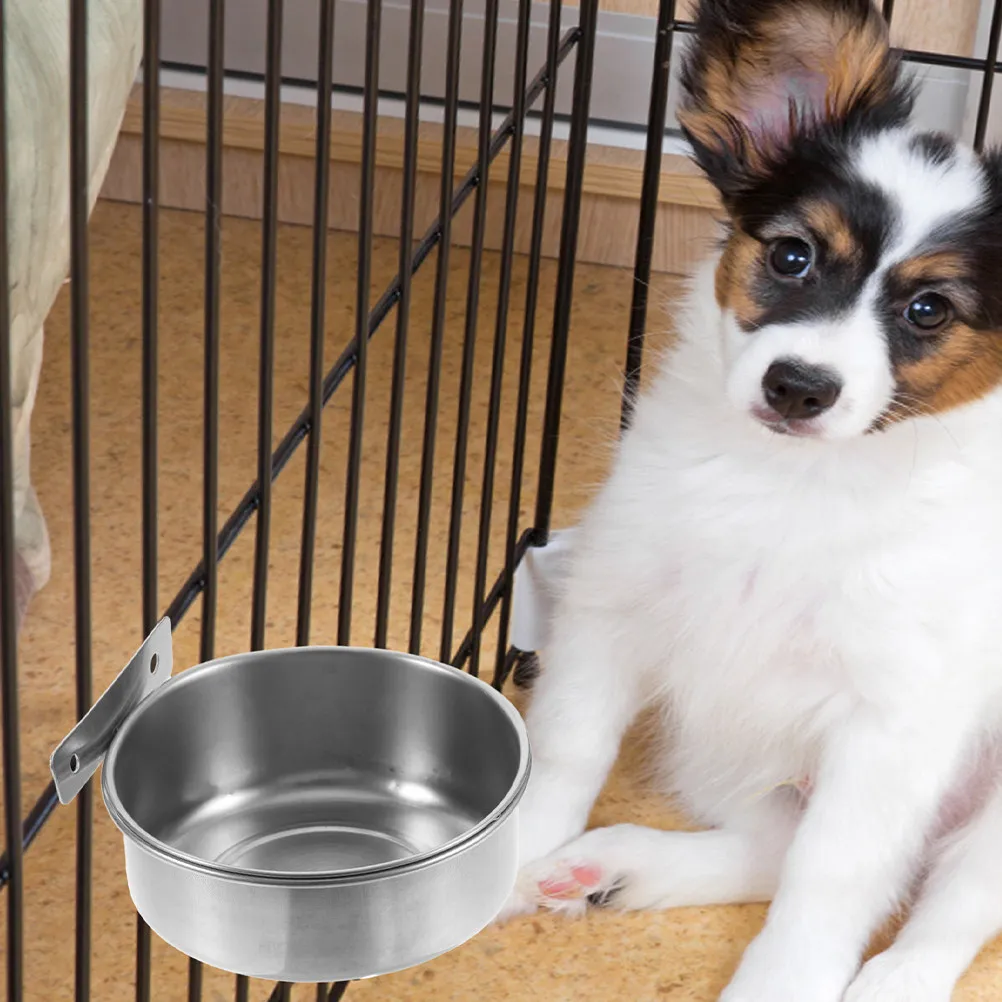 Stainless Steel Dog Bowl Large Capacity Safe Round Edge Food Water Bowl Removable Hanging Puppy Cat Food Container