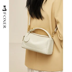 FOXER Genuine Leather Women's Handbag 2026 Spring Summer Pillow Bag Luxury Design Female Crossbody Bag Fashion Shoulder Purse