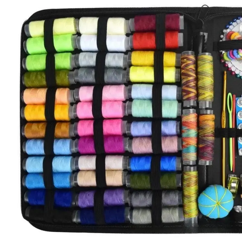 226 PCs Adult Color Sewing Kit Sewing Supplies and Accessories Portable Sewing Thread Needle Kit Beginner Travel Sewing Kit Scis