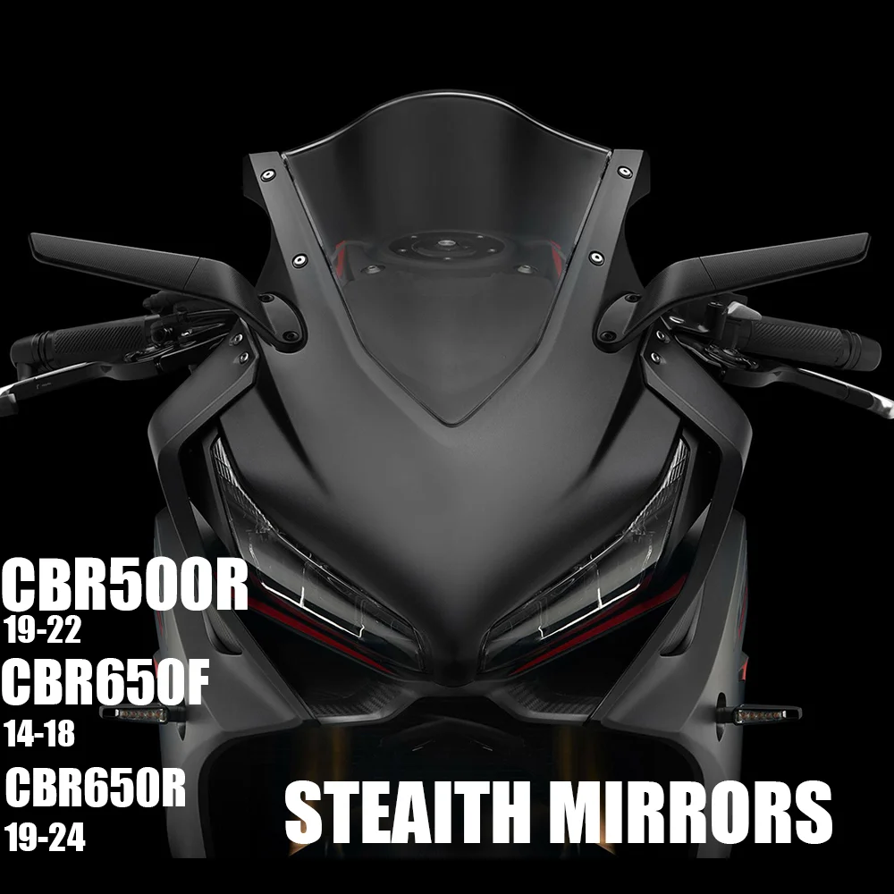 

Rearview Mirrors Stealth Sport Winglet Mirror for Honda CBR500R CBR650F CBR650R Adjustable Stealth Mirror