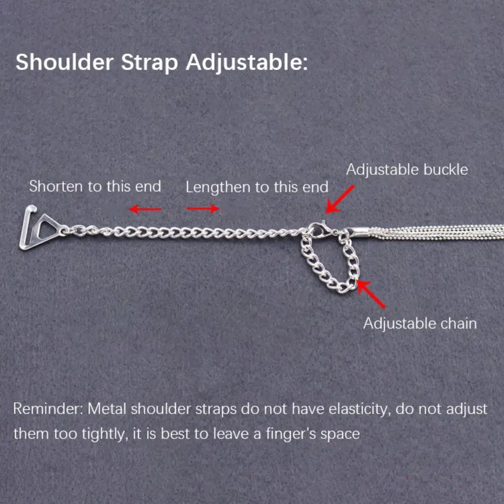 Non-Slip Metal Bra Straps Removable Sexy Off-the-shoulder Bra Shoulder Belts Adjustable Decorative Bra Straps Replacement Bra