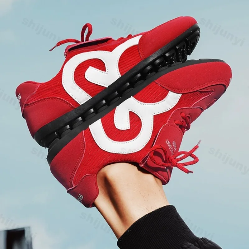 

Дышащая повседневная спортивная обувь с сеткой и низким берцем для мужчин, осенняя модная тенденция 2023 года, универсальные удобные нескользящие кроссовки на плоской подошве