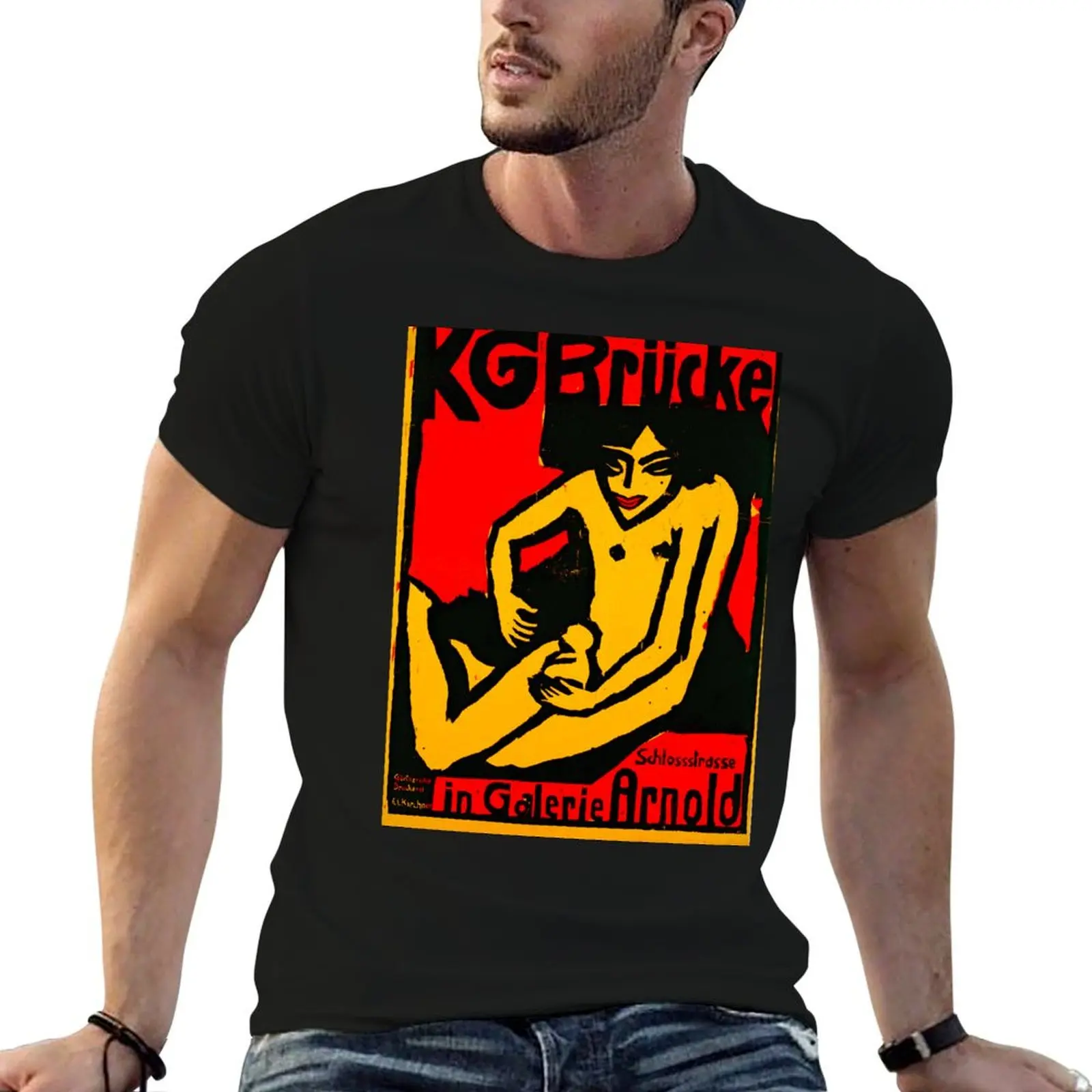 HD ERNST LUDWIG KIRCHNER - Die Brücke 1910 T-Shirt Basic Casual Short Sleeve Cotton Shirt
