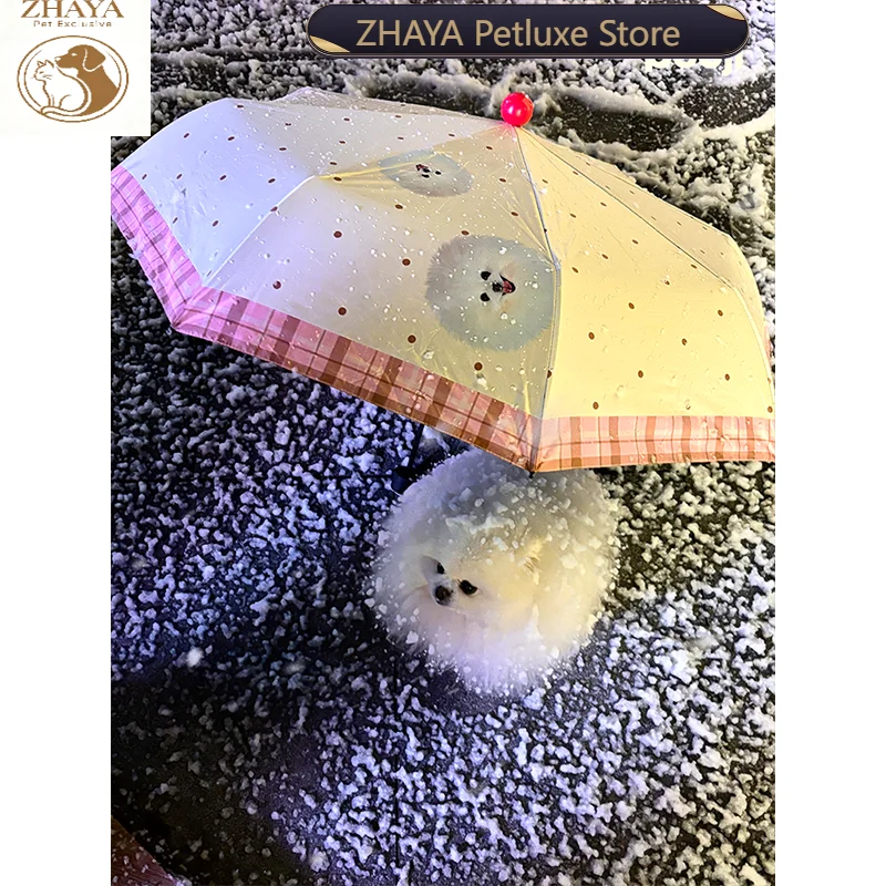 ZHAYA Folding Umbrella Custom Pet Photo Uv Protection Rainproof Lightweight Portable Compact Durable Cat Dog Travel Gift