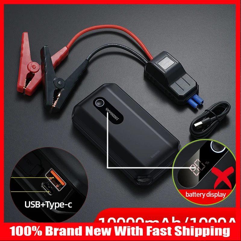 

Baseus 20000mAh Jump Starter Power Bank 2000A 12V Portable Car Battery Starter Emergency AUTO Booster Starting Device Jump Start