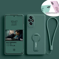 Phone Case for Honor 200 400 Pro Honor200 Liquid Silicone Case Protective Back Cover With Holder Screen Protector Film