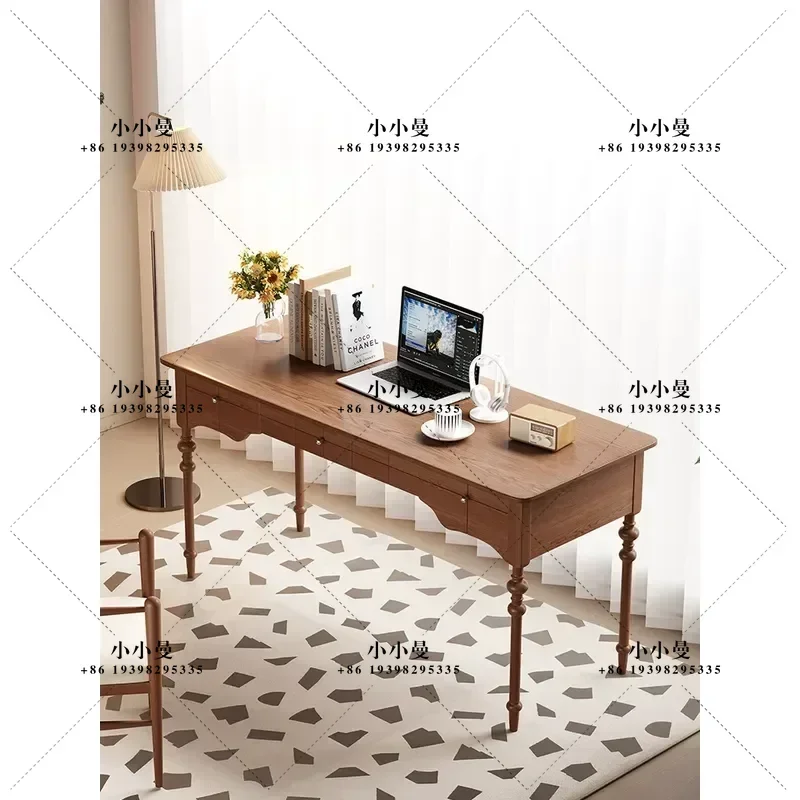 All Solid Wood Desk Student Home Study Table Antique Small Apartment Bedroom Computer Desk