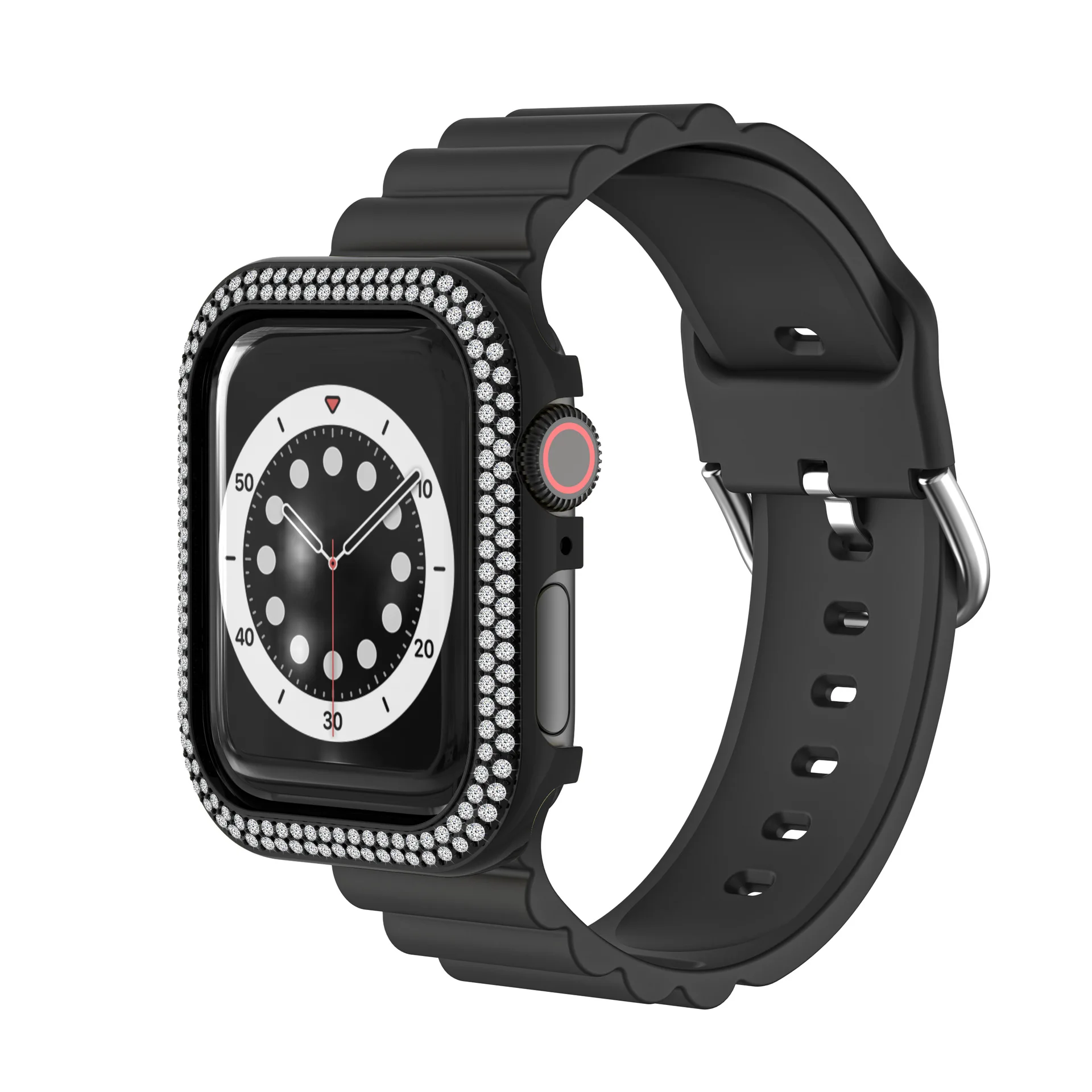 For Apple Watch Bling Zircon Crystal Case Metal Gold Diamond Bezel Cover SE Series 6 5 4 3 2 1 44mm 42mm 40mm 38mm