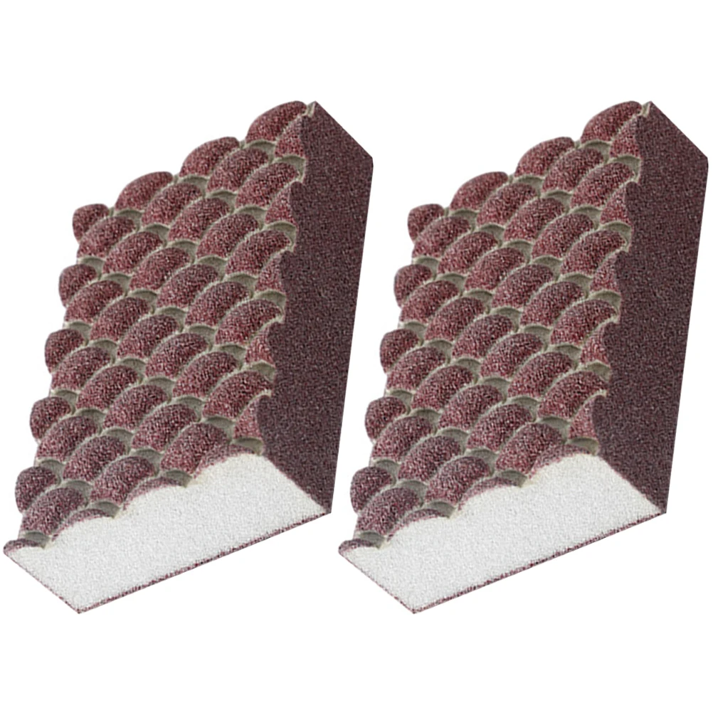 

2 Pcs Emery Sponges Multi function Kitchen Cleaning Supplies Dish Sponge Reusable Wok Scrub Efficient Grease Remover Compact