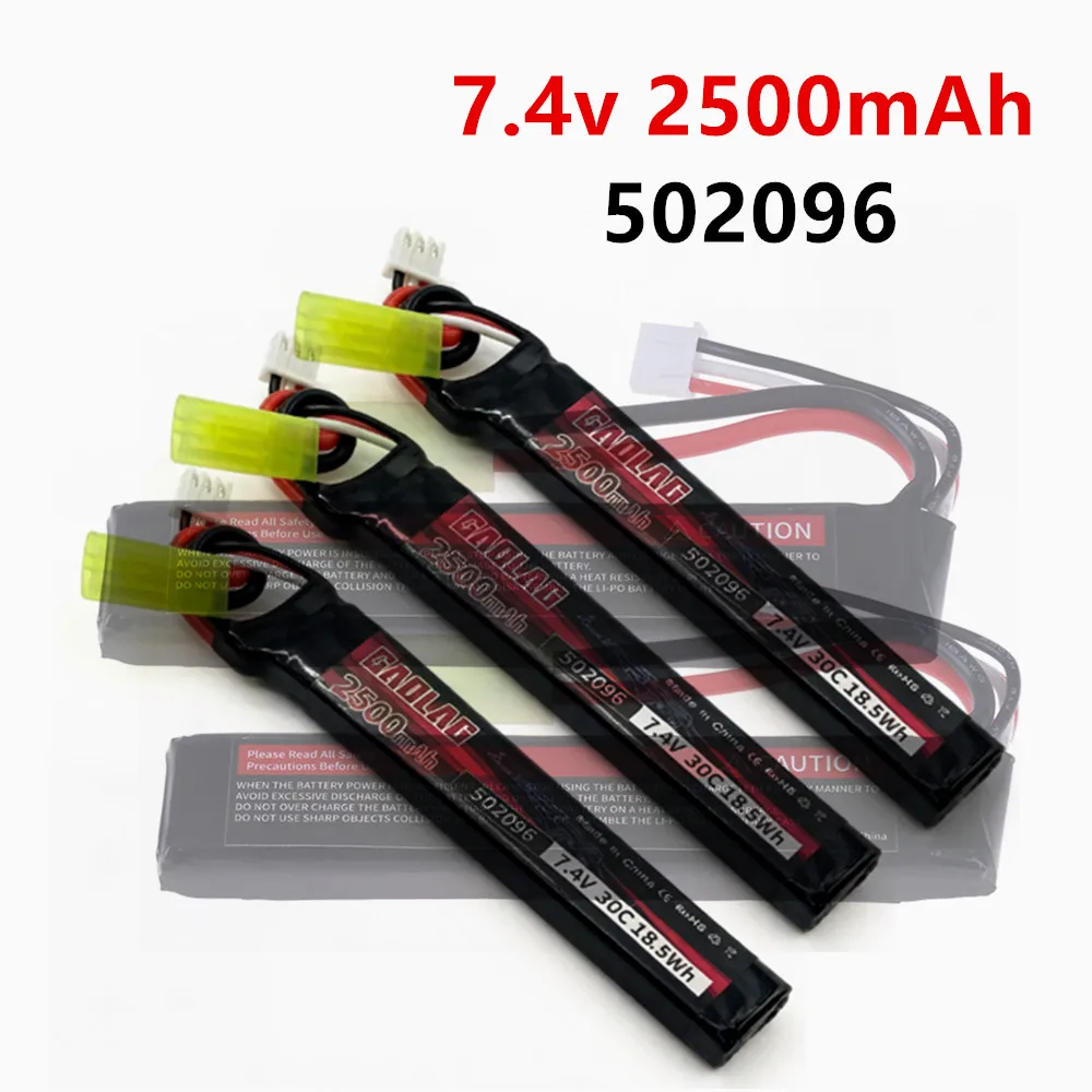 502096 2S 7.4V Battery for Mini Airsoft BB Air Pistol Electric Toys Guns Parts 7.4v 2500mAh Lipo Battery Tamiya for Water Gun