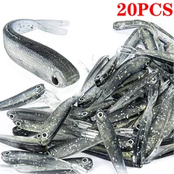 20PCS Fishing Lure Kit Fork Tail Swimbaits Soft Plastic Fishing Lures for Saltwater Freshwater Fishing  Bass Lure Baits Set