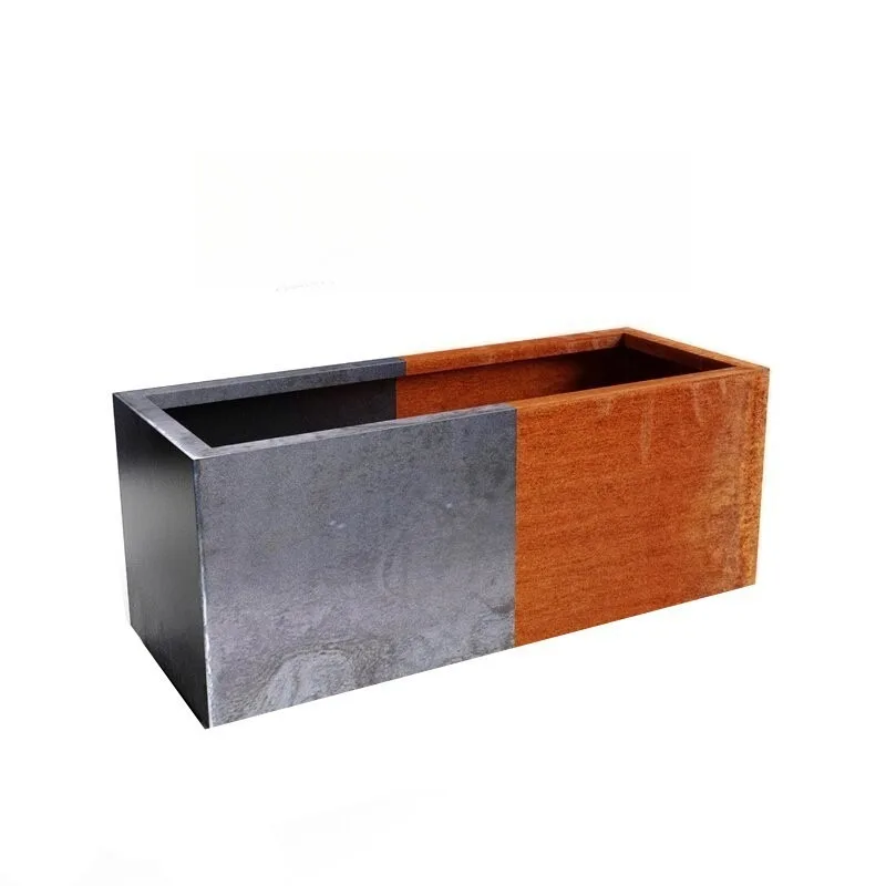 

Metal flower bed outdoor planting box green plant pot fence wrought