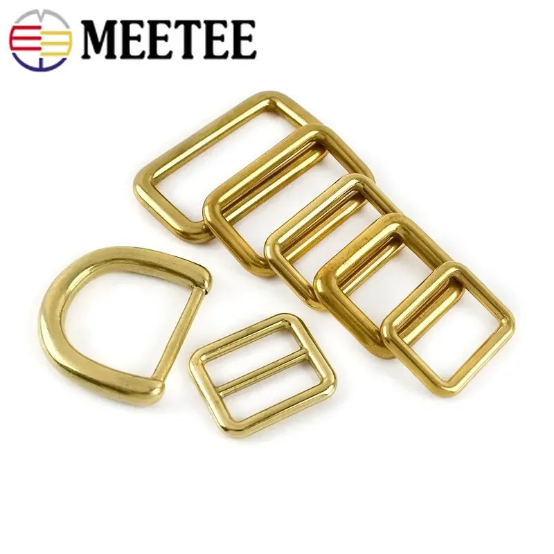 5 pz 15-38mm ottone metallo Tri-Glide Slider fibbia D anello di regolazione gancio borsa cinghia connettore fettuccia chiusura accessori per vestiti