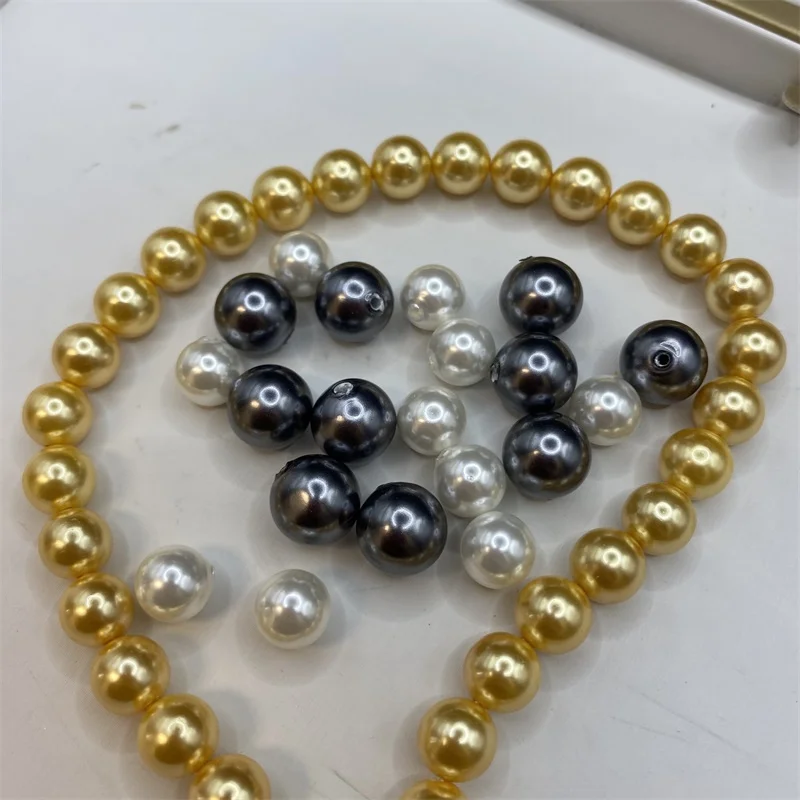 3A High Quality Multi Color Natural Shell Beads Round Pearl 4,6,8,10,12,14mm for DIY Bracelet Earrings Necklace Jewelry Making