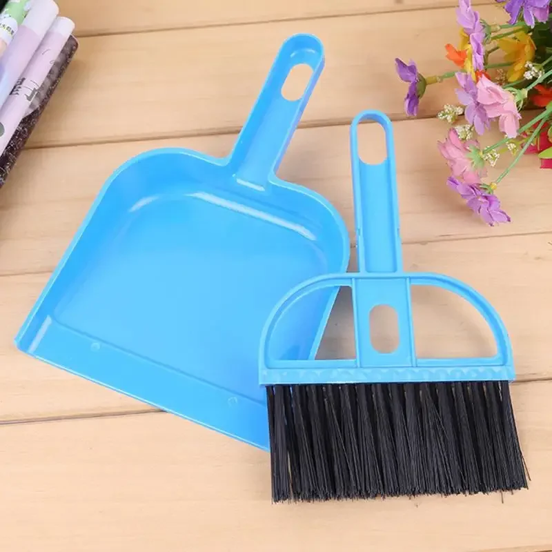 New Mini Two-Piece Set Desktop Sweep Cleaning Brush Keyboard Brush Small Broom Dustpan Set for Home School Office Clean Brush