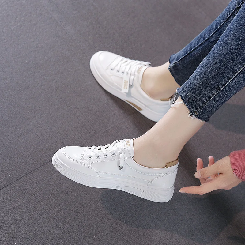 Summer New Women Sneakers Luxury Brand Soild Casual Flats Shoes Outdoor Breathable Comfortable Small White Shoe Board Shoe Trend