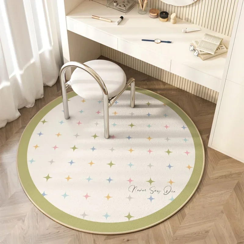 Carpet for Bedroom Round Chair Floor Mat Bedside Foot Mats Colorful Dots Cute Sweet Home Decoration Rug Cloakroom Carpets 침실 카펫