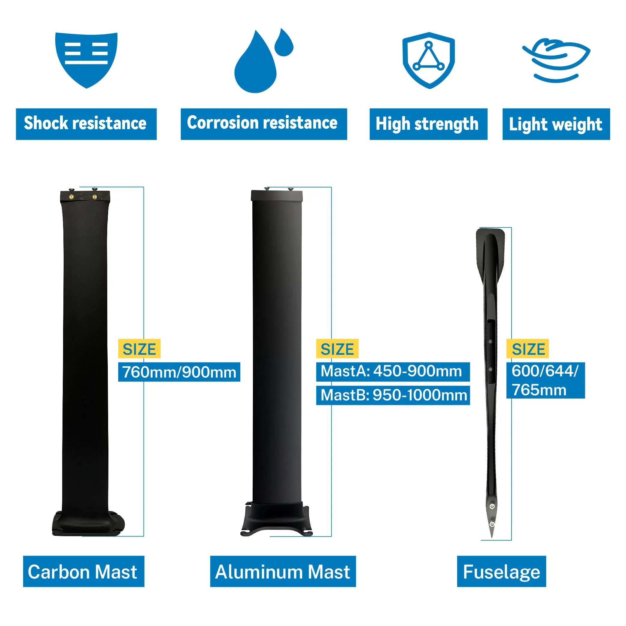 

CY1700 Unisex Carbon Fiber Surfboard High Quality Wholesale Hydrofoil for Windsurfing for Water EFoil Wood Electric SUP Board