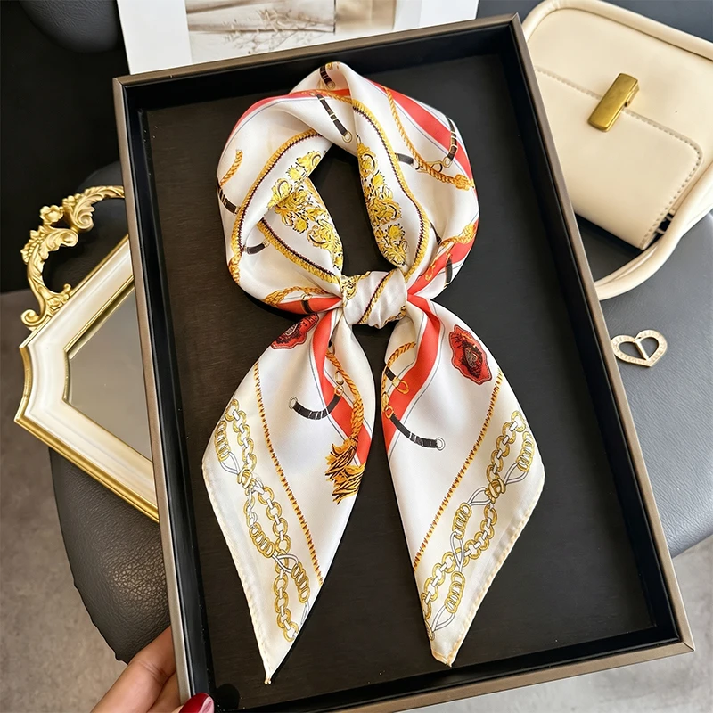 

Fashion Scarf Women's Hijab Square Turban Print Luxury Neckerchief Shawl Headscarf Bandana Windproof Handkerchief Headband Wraps
