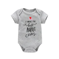I Have the Best Aunt Ever Baby Boys Girls Clothing White Short Sleeve Cotton Bodysuit Triangle Romper Summer 5