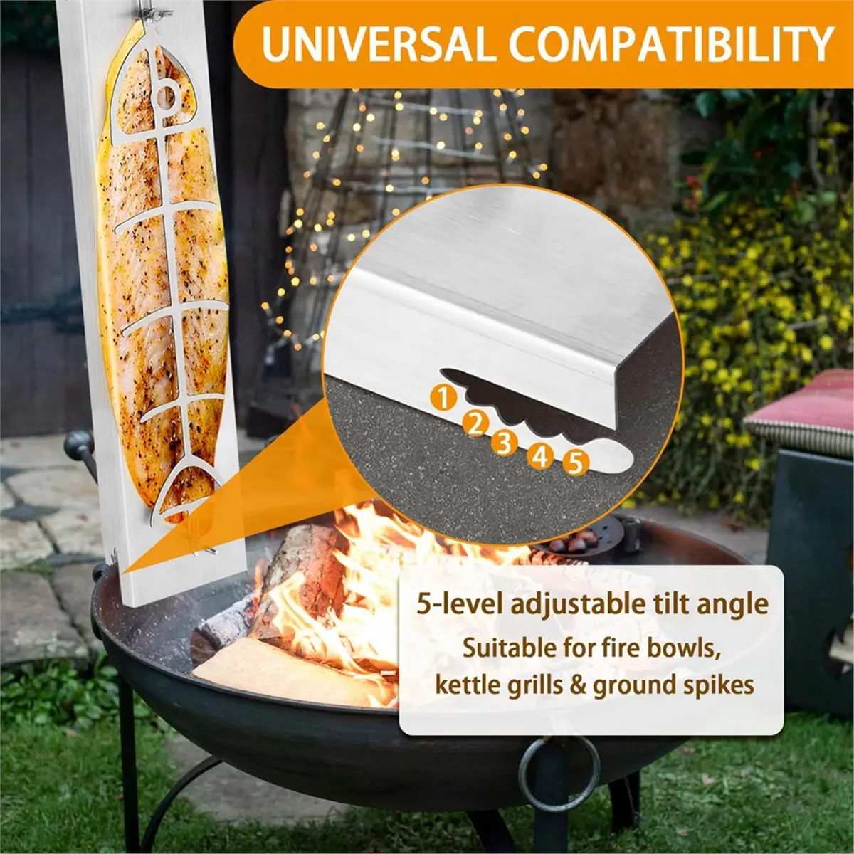 2026 New Tool Salmon Holder,304 Stainless Steel Flat Cooking Rack Height Adjustable Outdoor BBQ Cookware for Grilling Fish